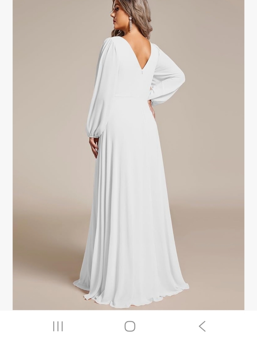 Ever Pretty 4X (3X) Elegant White Long-Sleeve Dress - Picture 11 of 14